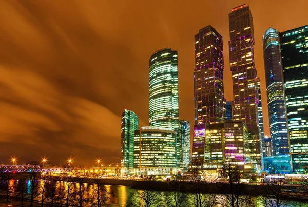 Cityscape Skyscrapers Moscow City Business Complex Moscow International Business Center — Stok fotoğraf