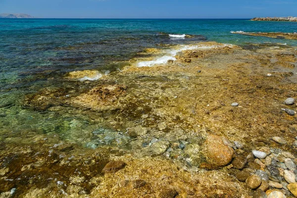 Пляж Крите Скалами Галькой — стоковое фото