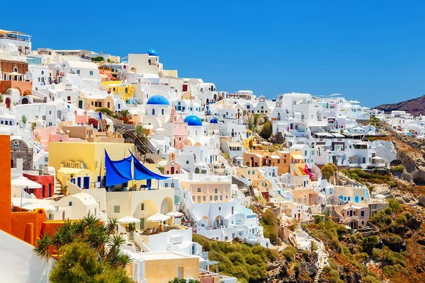 Picturesque Village Rest Traditional White Houses Oia Santorini Greece — Stock Photo, Image