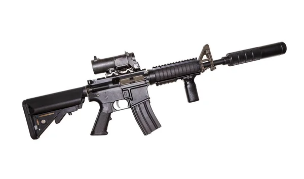 M15A4 Rifle Isolerad Vit Bakgrund Försvarsmaktens Gevär Överfallsvapen — Stockfoto