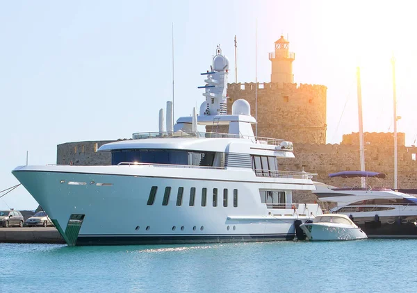 Luxus Jacht Dodekán Sziget Rodosz Görögország — Stock Fotó
