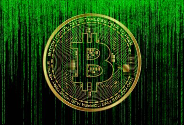 Bitcoin dijital şifreleme kodu ikili kod numarası. Büyük veri bilgi madenciliği teknolojisi.