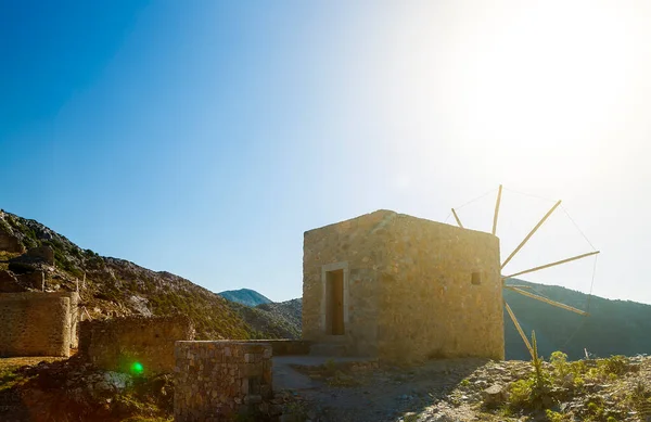 Antichi Mulini Vento Dell Altopiano Lasithi Creta Grecia — Foto Stock