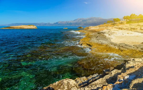 Rocas Costa Del Mar Creta Cerca Hersonissos Creta Grecia —  Fotos de Stock