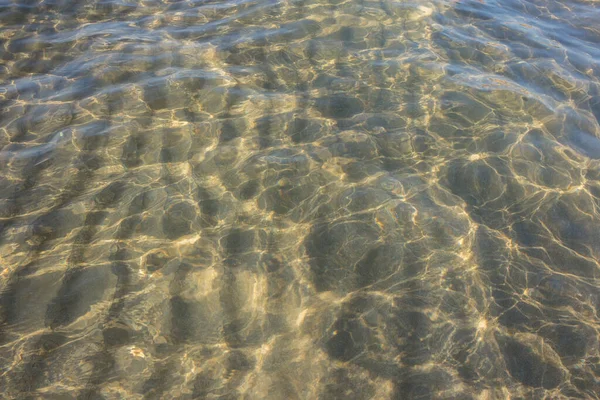 Морское Дно Песчаное Через Прозрачную Морскую Воду Кристально Чистый Фон — стоковое фото