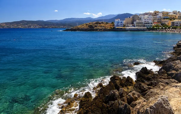 Bild Von Kitroplateia Strand Und Promenade Direkt Zentrum Von Agios — Stockfoto