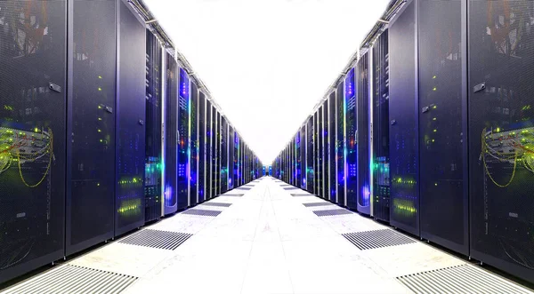 Futuristiskt Modernt Serverrum Datacentret — Stockfoto