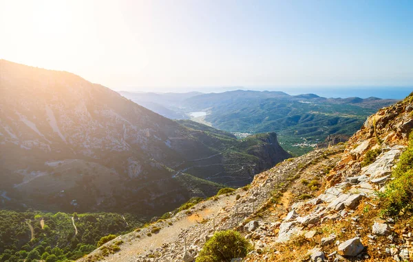 希腊的太阳谷 希腊克里特岛上的拉西提高原 免版税图库图片