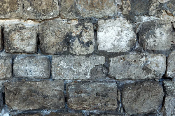 Blick Auf Die Festung Steinmauer Nahaufnahme Hintergrund Textur — Stockfoto
