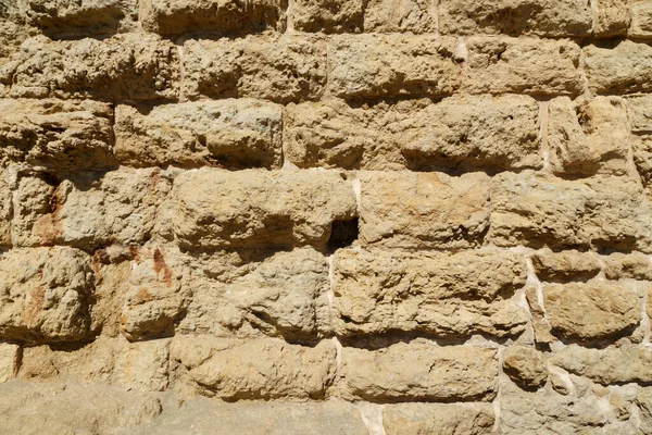 Ansicht Der Festung Steinmauer Nahaufnahme Hintergrund Textur — Stockfoto