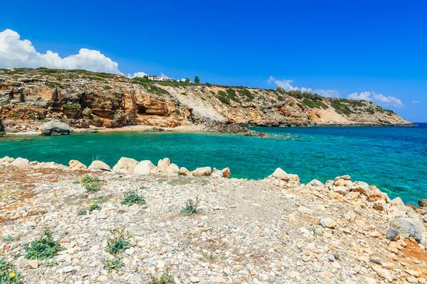 Girit Yerleşim Yerindeki Güzel Panoramik Manzara Güzel Tepe Rahatlığı Plaj — Stok fotoğraf