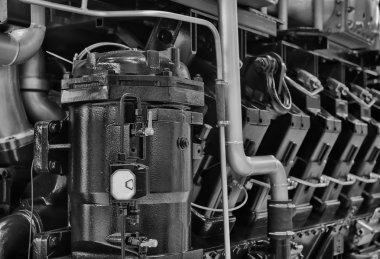 büyük dizel motor yakın çekim parçası