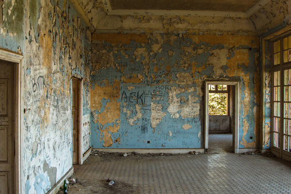 abandoned house the dictator Mussolini in Greece Rhodes