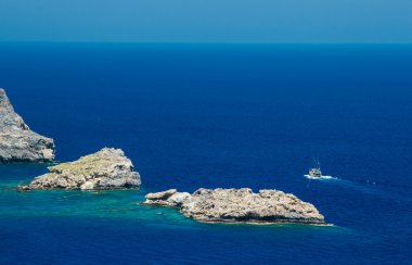 Lindos Rhodes Adası, Yunanistan 'dan Lindou Körfezi' ne