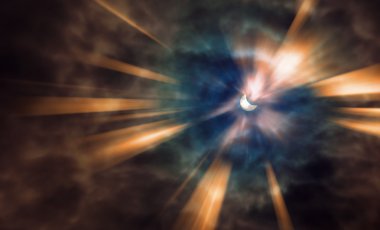 Bulutlu bir günde 20.03.2015 kısmi güneş tutulması