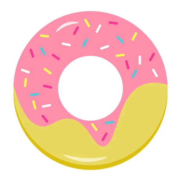 Значок Вектора Пончика Выделен Белом Фоне Сладкий Пончик Шоколадным Глазурью — стоковый вектор