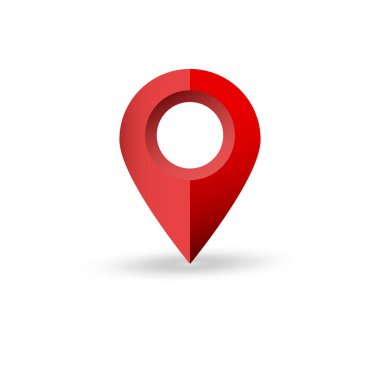 Harita işaretleyici. Beyaz arkaplanda vektör illüstrasyonu.