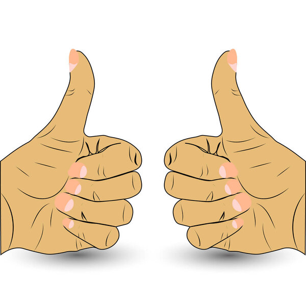 мужские векторные руки на белом фоне