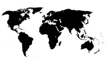 Dünya haritası siluet vektörü