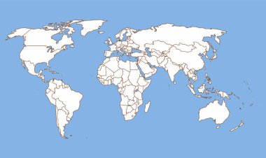 Dünya haritası siluet vektörü