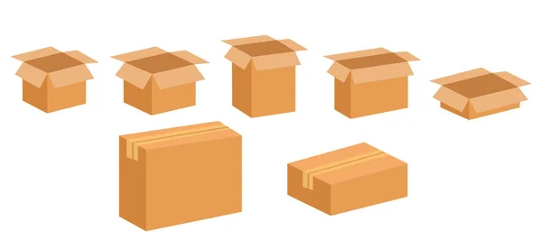 Paketlerin teslimatı için bir dizi kutu.