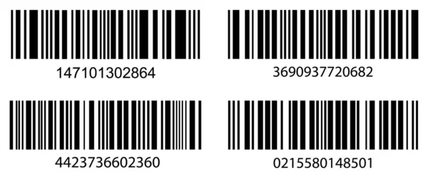 バーコードセット 白い背景の現実的なベクトル — ストックベクタ
