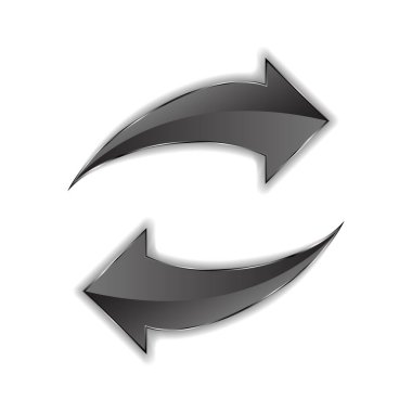 Kara ok. Beyaz arkaplanda vektör