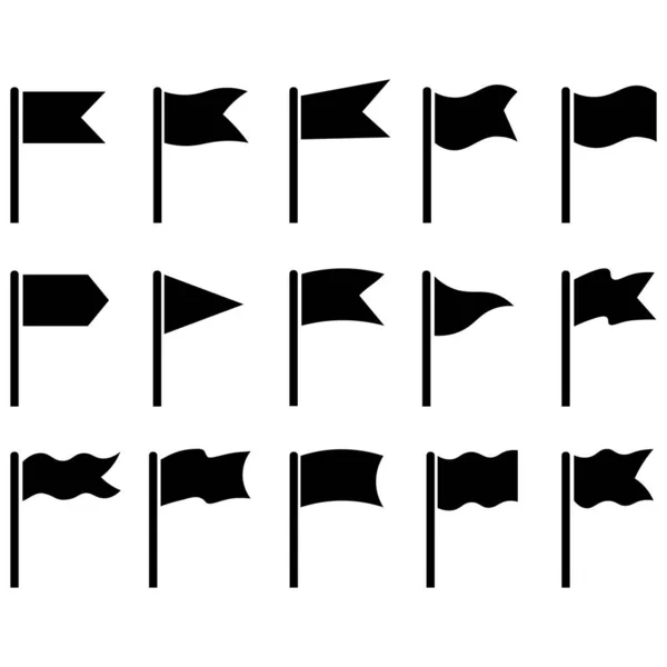 Silhuett Set Ikon Flagga För Dekoration Grafik Vektorillustration — Stock vektor