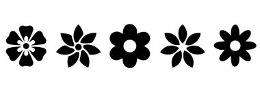 Çiçek simgeleri beyaz arkaplanda izole edildi. Çiçek simgesi. Vektör illüstrasyonu