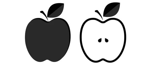 Juego Iconos Apple Vector Ilustración — Vector de stock