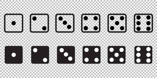 Dice Pictogrammen Ingesteld Vectorillustratie — Stockvector