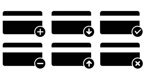 Kreditkartensymbole Gesetzt Zahlkarte Einfach Nur Attrappe Zahlungszeichen Isoliert Auf Weißem — Stockvektor