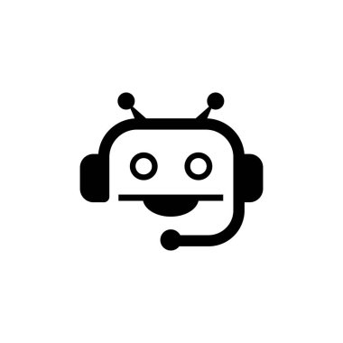 Robot icon. Chat Bot sign for support service concept. Chatbot character flat style