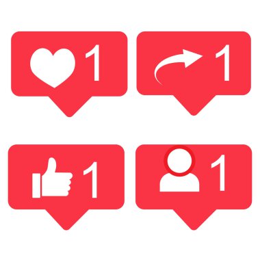 Örneğin, takipçi simgeleri. Vektör illüstrasyonu, uşak