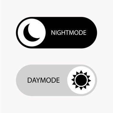Gündüz ve Gece Modu Değiştiricisi. Mobil Uygulama İçin Switch Elementi, Web Tasarımı, Animasyon. Açık ve Karanlık