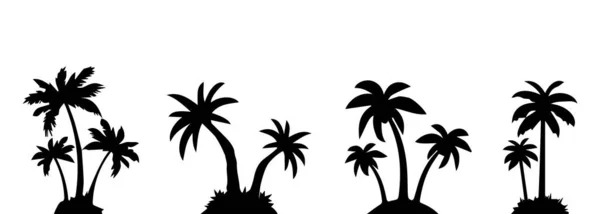 Tropical Palm Trees Silhouettes Collection Vacation Travel Concept Vector Isolated — Vector de stock