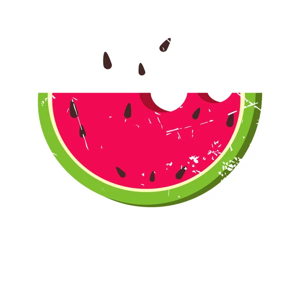 Vektor Von Wassermelone Mit Glatten Farbton Von Rot Grün Kreatives — Stockvektor