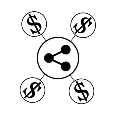 Beyaz arkaplanda dolar hisse simgesi