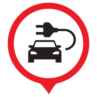 Elektrikli araba, simge, logo, beyaz arkaplan