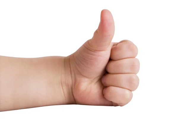 Beyaz arka plan üzerinde izole çocuğun elleri.