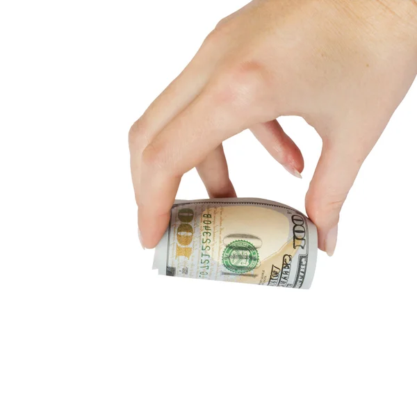 Hold in your hand the money, — Stock Photo, Image