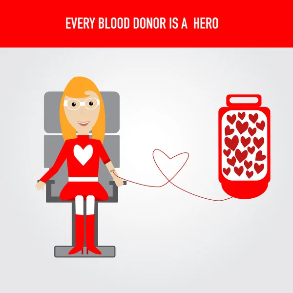 La gente è eroe per il vettore di donazione di sangue. Illustrazione EPS10 . — Vettoriale Stock