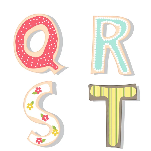 Russian letters Q R S T Hand lettering decorated handmade cookie — стоковый вектор