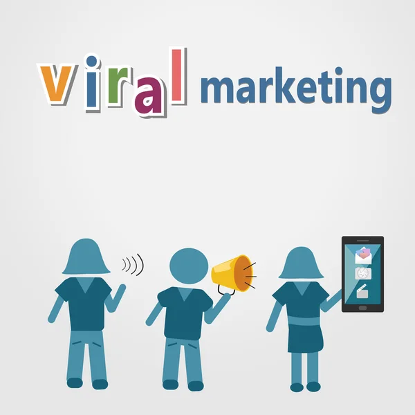 Virales Marketing mit Technologie zur Kommunikation — Stockvektor