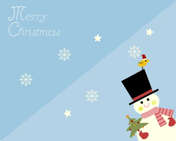 Feliz Navidad con muñeco de nieve — Archivo Imágenes Vectoriales