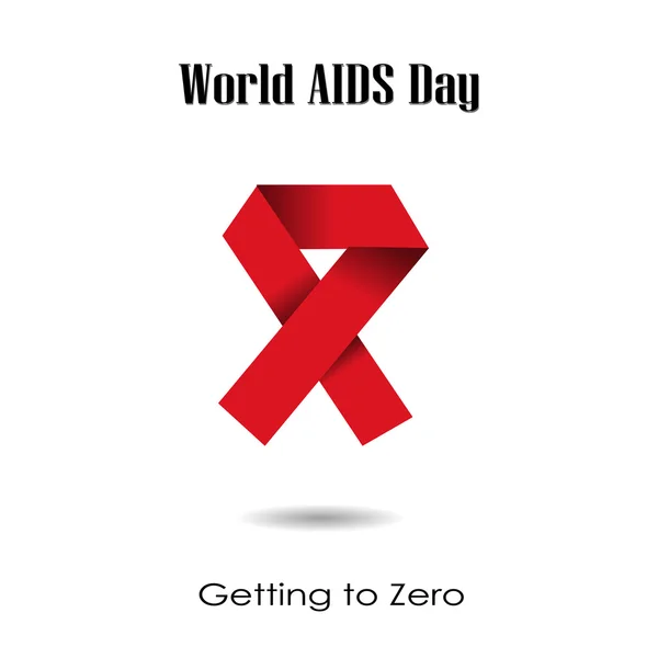 Wereld Aidsdag met rood lint — Stockvector