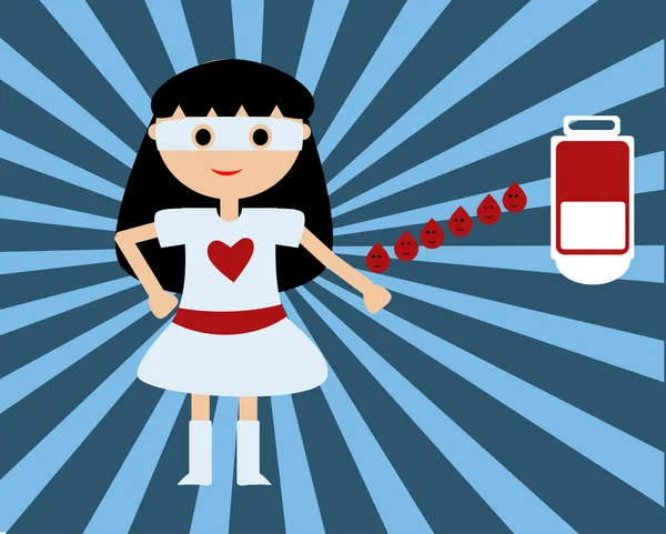 Super donante para donación de sangre — Archivo Imágenes Vectoriales