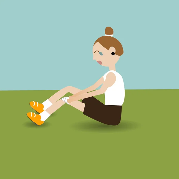 Corredor sintiendo dolor con lesión deportiva — Vector de stock