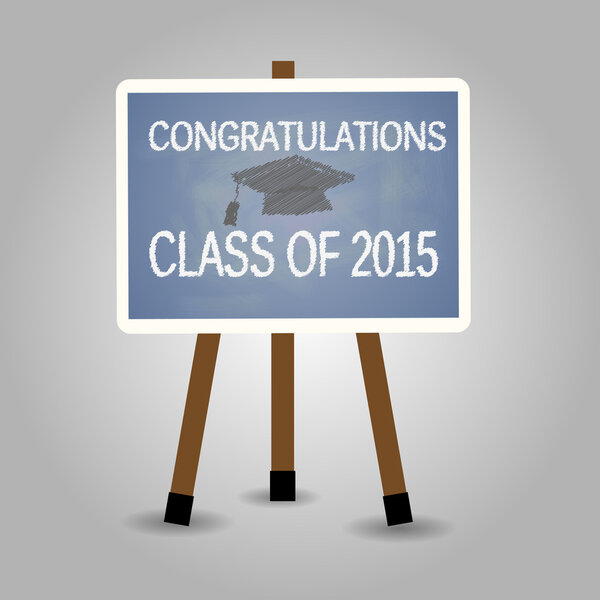 Класс поздравления 2015 года на черной доске
