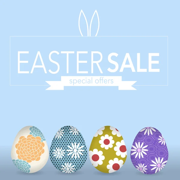 The easter eegs banner for easter sales with special offers — Stock Vector